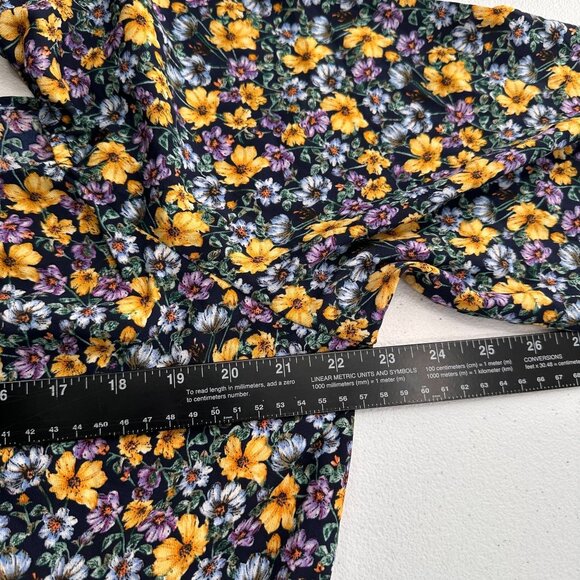 Shein Curve 4XL Floral Long Sleeve Mini Dress Zipper Babydoll Cottage Swing Boho - Picture 4 of 10